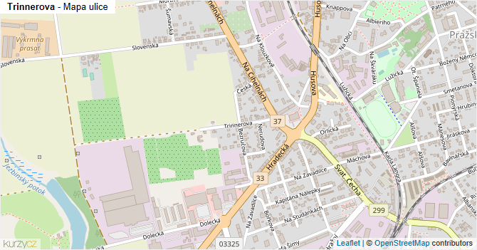 Trinnerova - mapa ulice