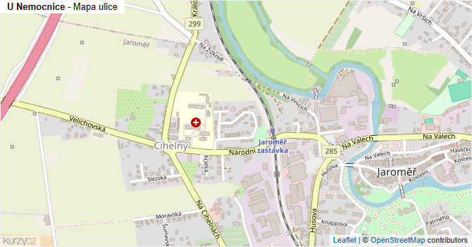 U Nemocnice - mapa ulice