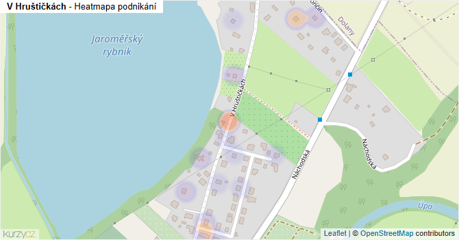 V Hruštičkách - mapa podnikání