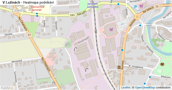 V Lužinách - mapa podnikání