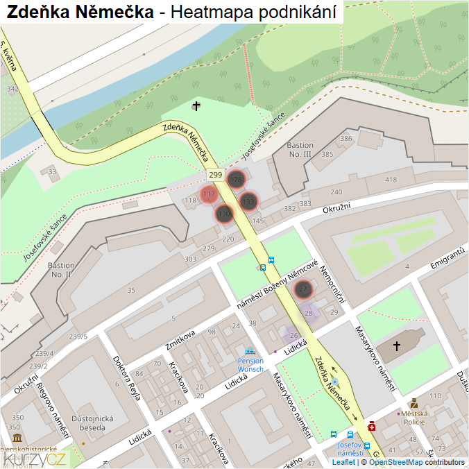 Mapa Zdeňka Němečka - Firmy v ulici.