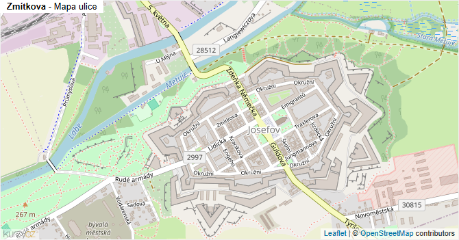Zmítkova - mapa ulice