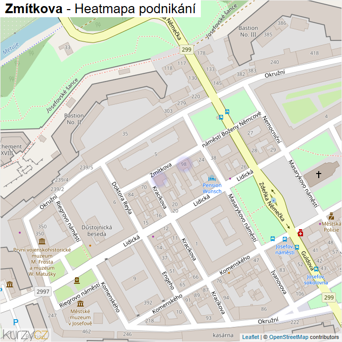 Mapa Zmítkova - Firmy v ulici.