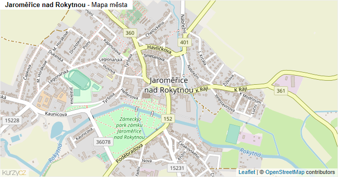 Jaroměřice nad Rokytnou - mapa města