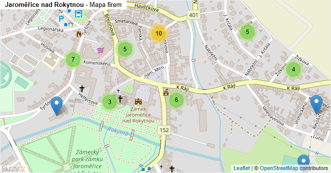 Jaroměřice nad Rokytnou - mapa firem