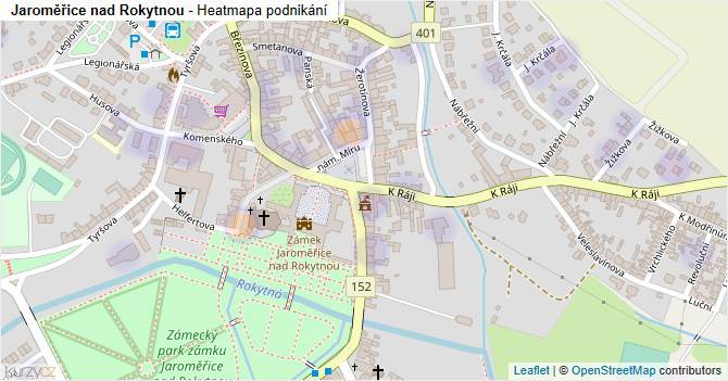 Jaroměřice nad Rokytnou - mapa podnikání