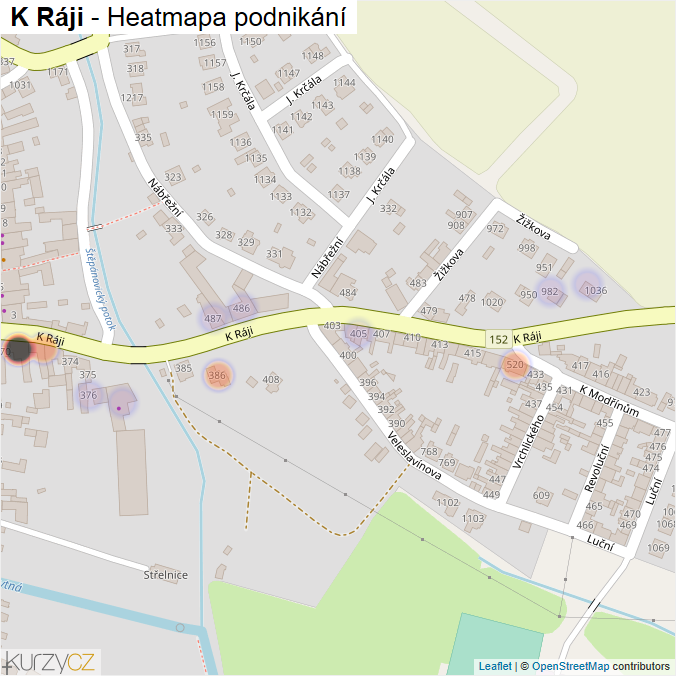 Mapa K Ráji - Firmy v ulici.