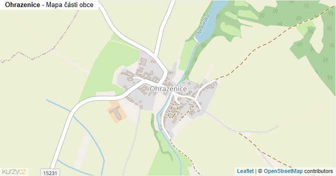 Ohrazenice - mapa části obce