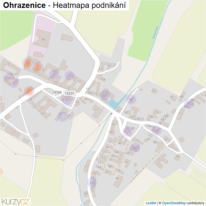 Mapa Ohrazenice - Firmy v části obce.