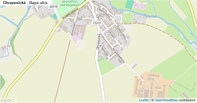 Ohrazenická - mapa ulice