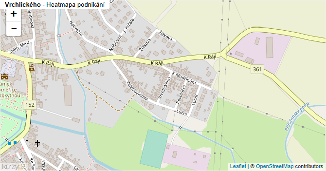 Vrchlického - mapa podnikání