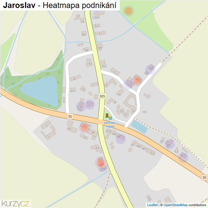 Mapa Jaroslav - Firmy v části obce.