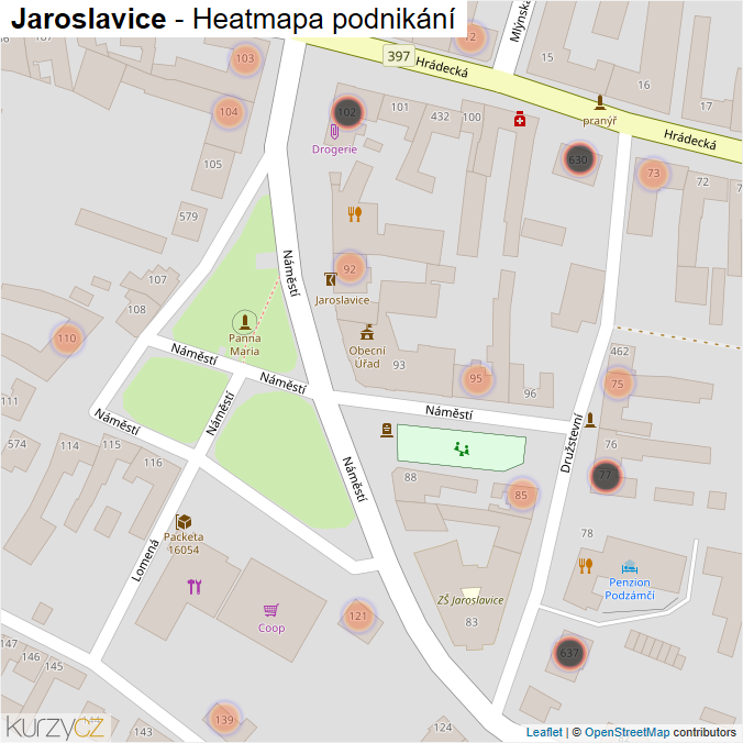 Mapa Jaroslavice - Firmy v obci.