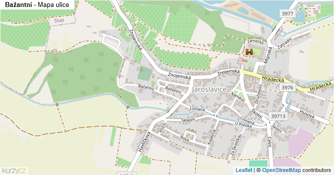 Bažantní - mapa ulice