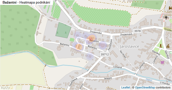 Bažantní - mapa podnikání
