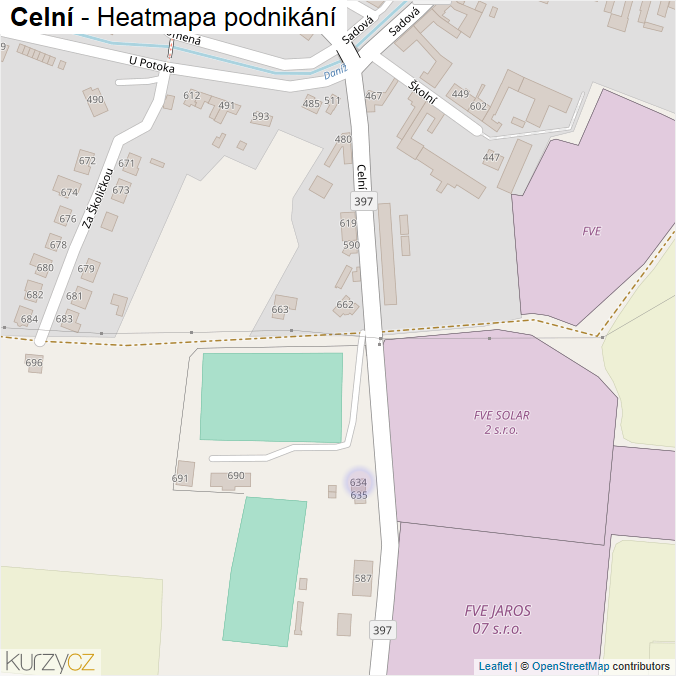 Mapa Celní - Firmy v ulici.