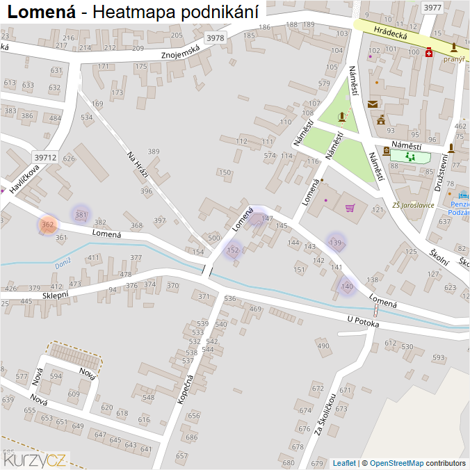 Mapa Lomená - Firmy v ulici.