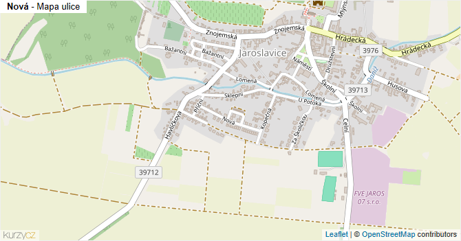 Nová - mapa ulice