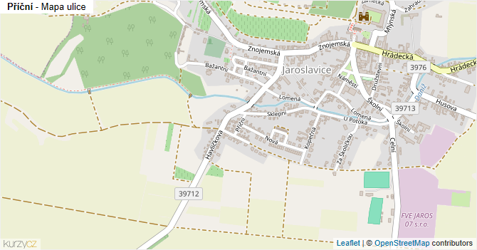 Příční - mapa ulice
