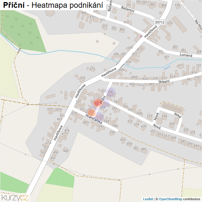 Mapa Příční - Firmy v ulici.