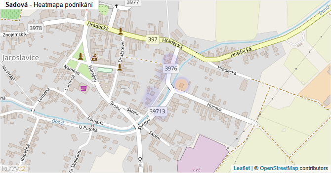 Sadová - mapa podnikání