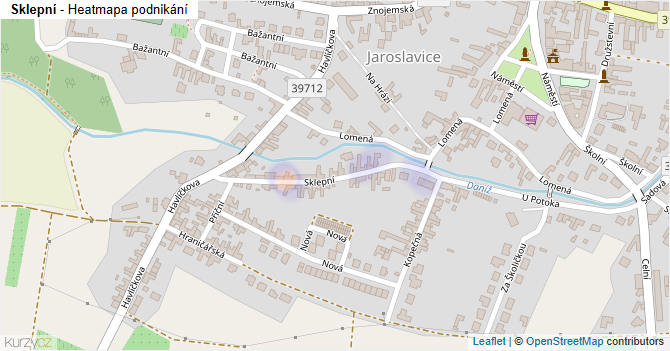 Sklepní - mapa podnikání