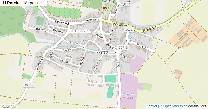 U Potoka - mapa ulice