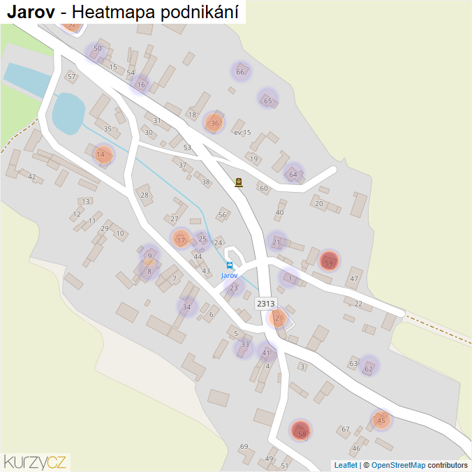 Mapa Jarov - Firmy v části obce.