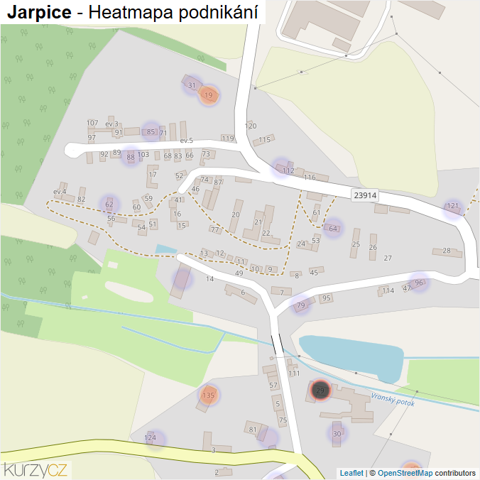Mapa Jarpice - Firmy v části obce.