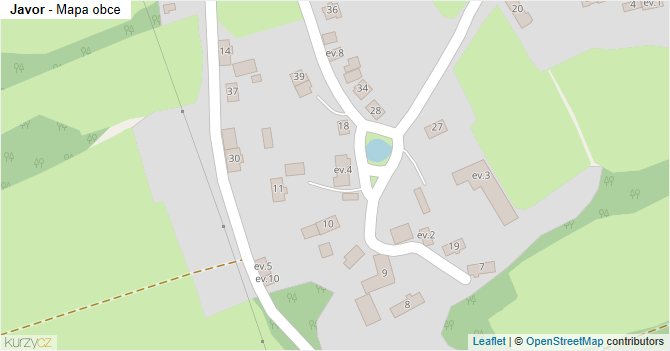 Javor - mapa obce