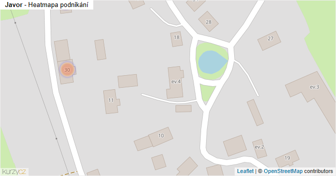 Javor - mapa podnikání