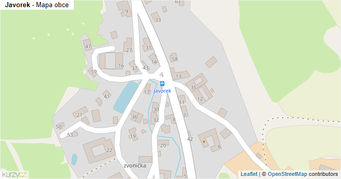 Javorek - mapa obce