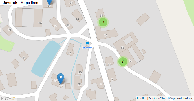Javorek - mapa firem