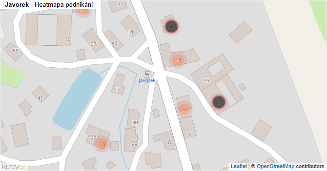 Javorek - mapa podnikání