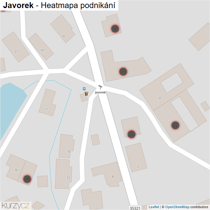 Mapa Javorek - Firmy v obci.