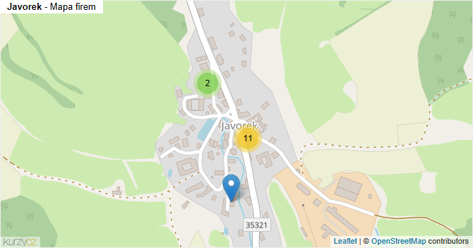 Javorek - mapa firem
