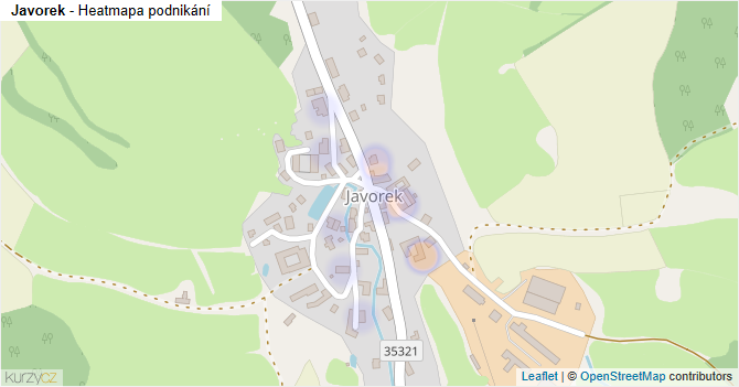Javorek - mapa podnikání