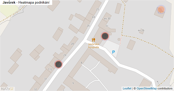Javůrek - mapa podnikání