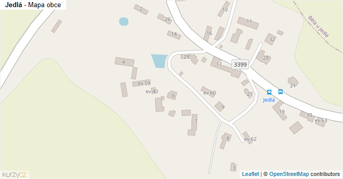 Jedlá - mapa obce