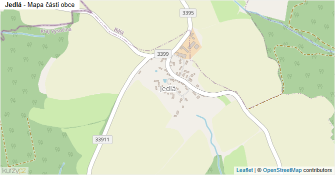 Jedlá - mapa části obce