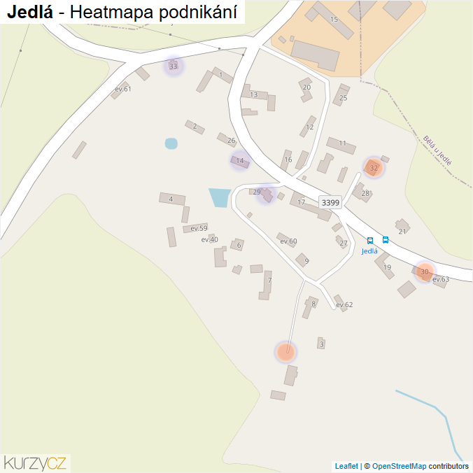 Mapa Jedlá - Firmy v části obce.