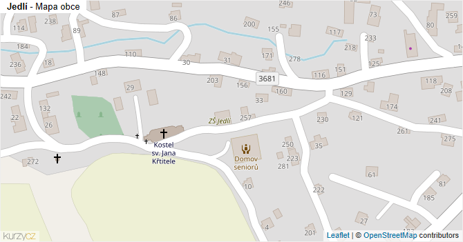 Jedlí - mapa obce
