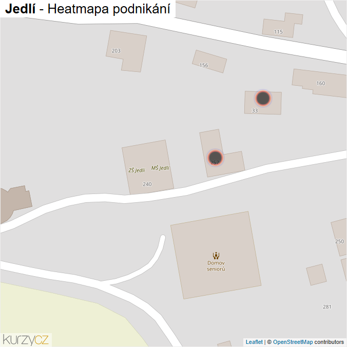Mapa Jedlí - Firmy v obci.