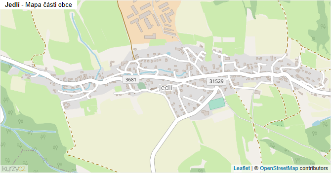 Jedlí - mapa části obce