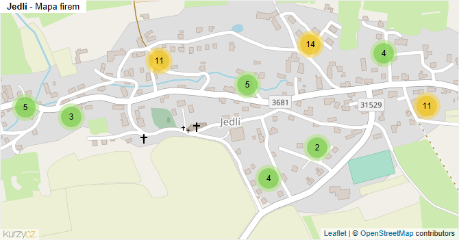 Jedlí - mapa firem