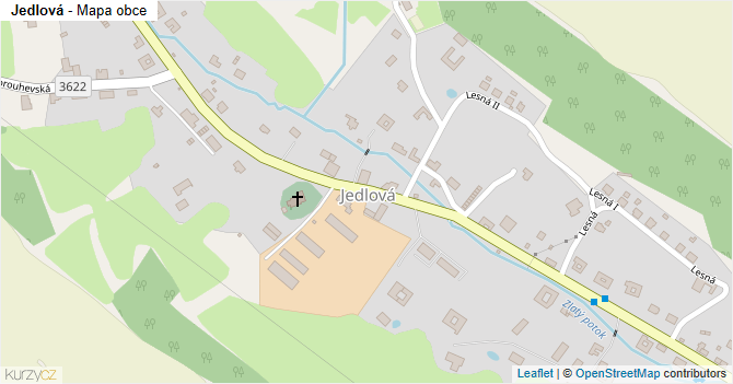 Jedlová - mapa obce