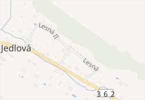 Lesná v obci Jedlová - mapa ulice