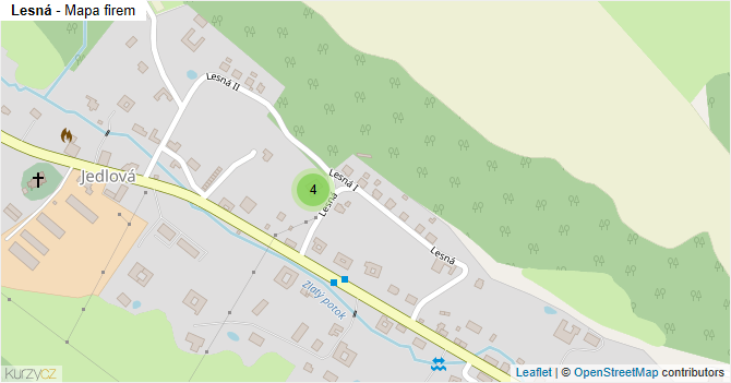 Lesná - mapa firem