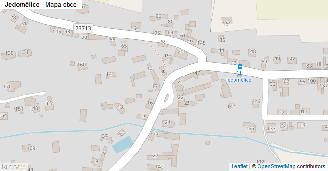 Jedomělice - mapa obce