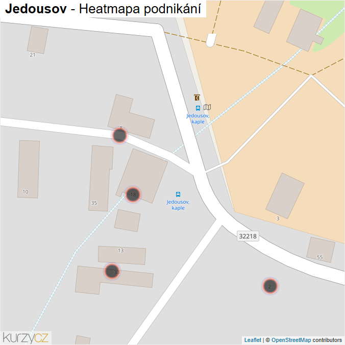 Mapa Jedousov - Firmy v obci.
